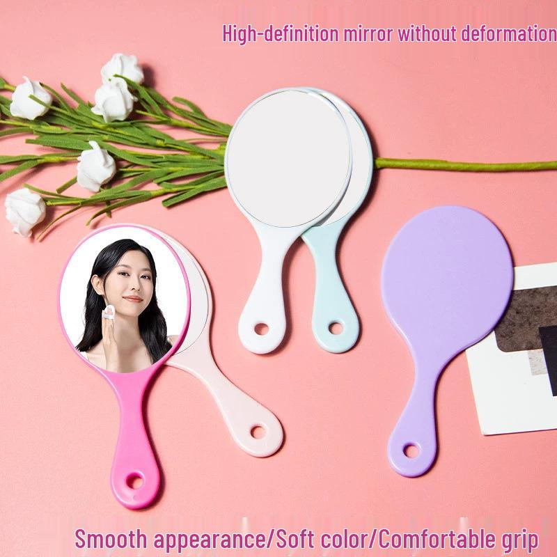 Custom Handheld Makeup Mirror - Portable, High-Value Gift for Girls with Cute Handle
