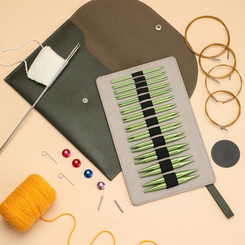 13 Paare austauschbares Stricknadel-Set 3mm-10mm mit Etui Aluminium Rundstricknadel für Strickanfänger
