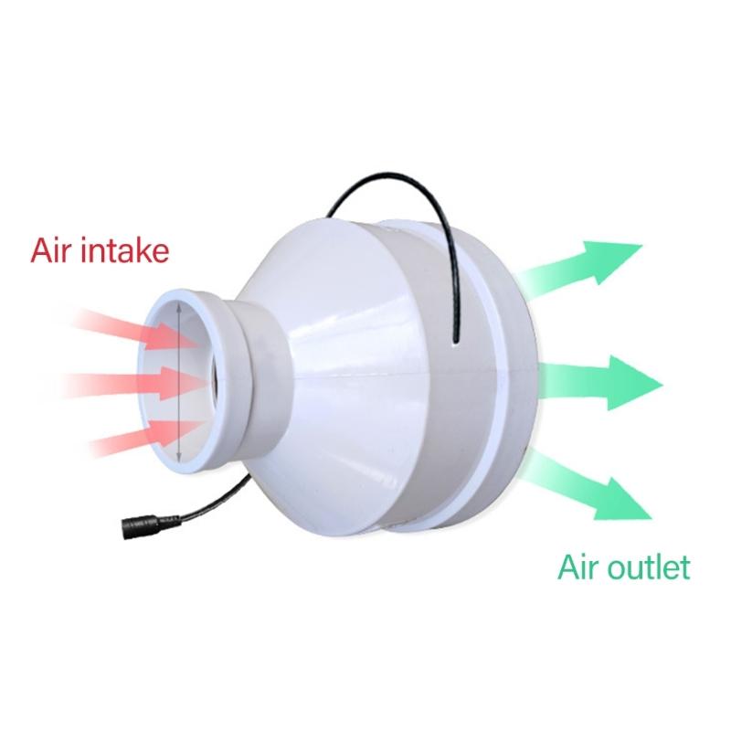 Inline Duct Fan 75mm To 110mm 12V 3W Ventilation Exhaust Fan Smokes Removal Fan for Effective Air Quality Improvement