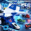 Large Size Inertia Airplane Toy Set With 6 Mini Cars, Passenger Plane Model, Kids Holiday Gift For Boys Girls
