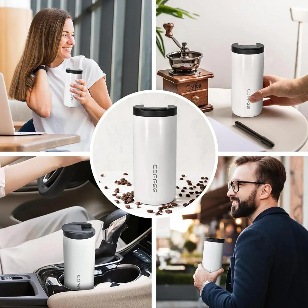 400ML Stainless Steel Coffee Cup Travel Thermal Mug Leak-Proof Thermos Bottle Tea Coffee Mug Office Business Style Thermos