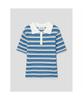Collared Short Sleeve Pullover Blue