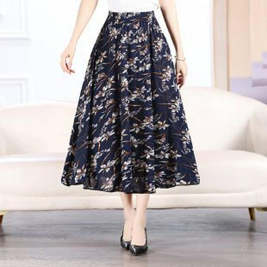 

Pleated Ice Silk Midi Skirt: Fresh Summer Style for Middle-Aged & Elderly Women, Plus Size, Perfect for Dancing & Mother s Outfits 4XL