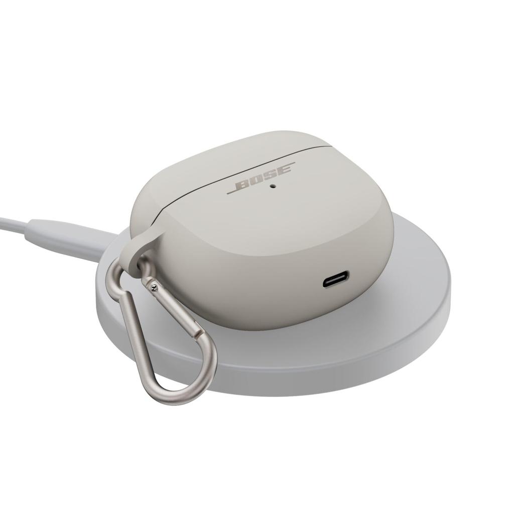 Bose Ultra Open Earbuds Wireless Charging Case Cover, White Smoke