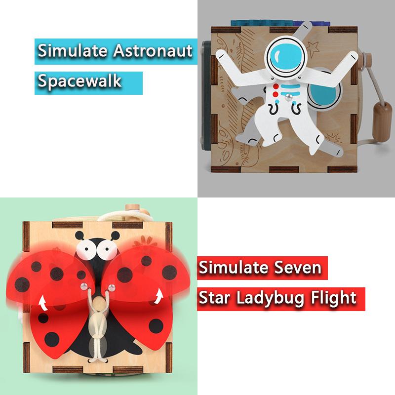 Wooden Activity Cube Busy Board Montessori Toys for Kids Fine Motor Skill Training Autism Sensory Box Parish Educational Games