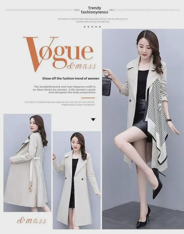 2025 Korean Style Women's Mid-Length Casual Windbreaker Jacket