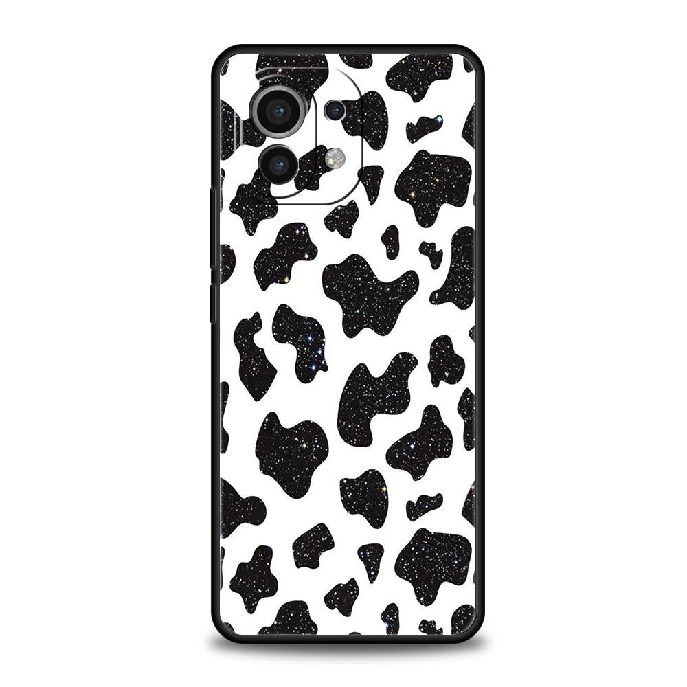 Cow Zebra Pattern Phone Case For Xiaomi 13 12 11 Lite 12T 11T 10T 9T Mi Poco X5 M4 M3 X4 X3 Pro F5 F4 F3 GT 5G Black Cover Shell
