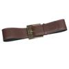 Coffee/Red Metal Buckle Wide Belt Y2K PU Leather Waistbands Retro Wide Waist Belt  Woman Girl