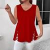 2026 Summer Sleeveless Hollow Blouse Women Large Size V-neck Fashion Vest Cross Casual Slim Fit Tank Top Elegant Loose Casual Women's Clothing