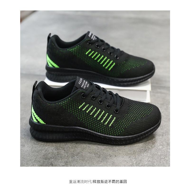 Black New Women Shoes Mesh Sneakers Men's Deodorant Breathable Lightweight Soft Sole Flying Woven Summer Running Shoes