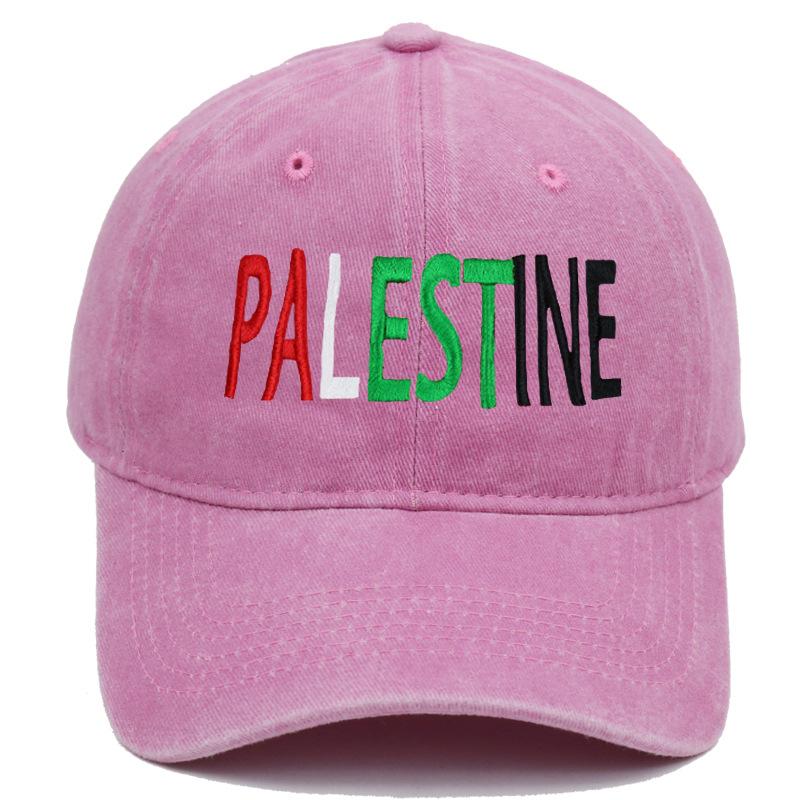 New Embroidered Palestine Vintage Washed Baseball Cap Outdoor Unisex Adjustable Snapback Trucker Hat Fashion for Women Dad Hats