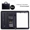A4 Pu Leather Business Padfolio Organizer Vintage Binder Business Manager Document Pads Office File Folder With Calculator