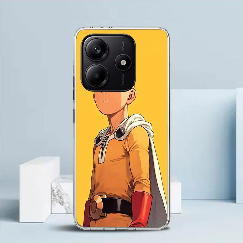 One P-Punch-Man Saitama King Phone Case For Xiaomi Redmi Note 15 14 14S 13 12S 12 Pro Plus 11S 11 11T 11E 10S 10 + Soft TPU Back
