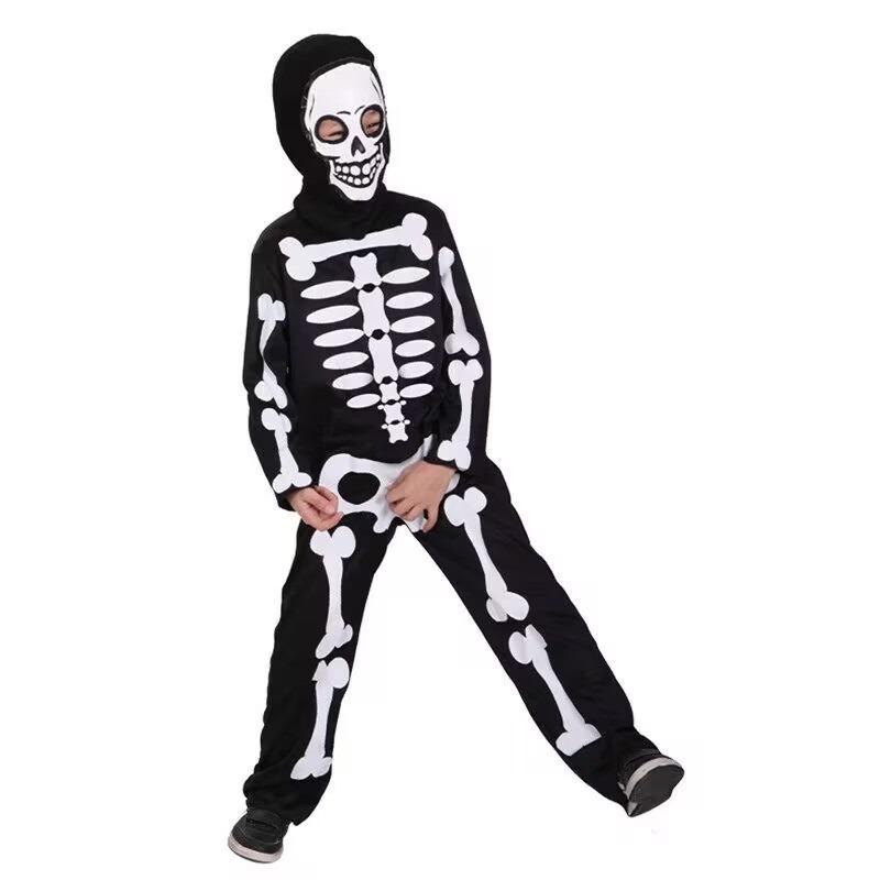 Halloween clothes spoof skeleton onesie skeleton horror toy game parent-child party costume