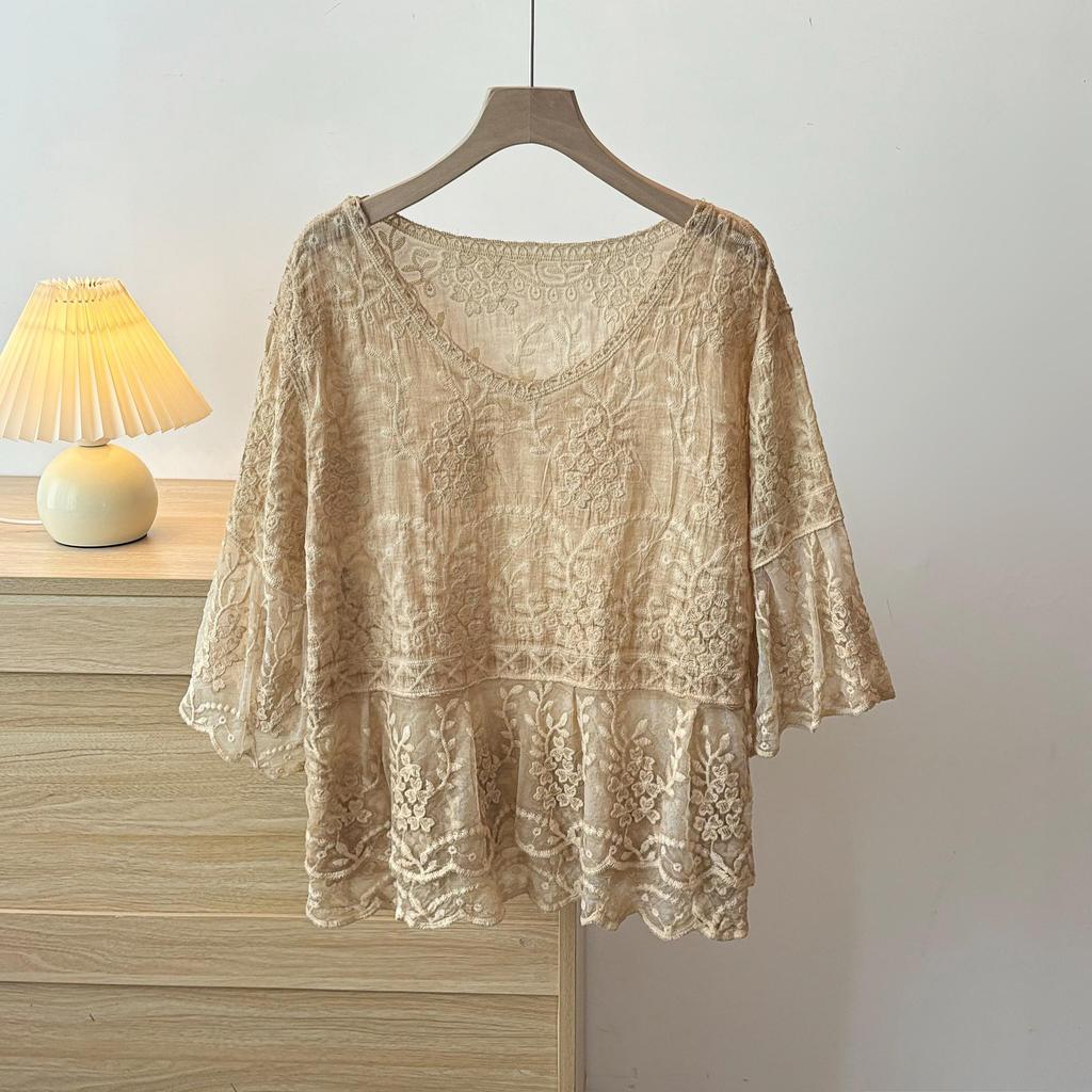 DIMANAF 2025 Neues Sommer Damen T-Shirt T-Shirt Kurzarm Fledermaus Basic Mode V-Ausschnitt Oberteile Tees Lässig Locker Weißes T-Shirt