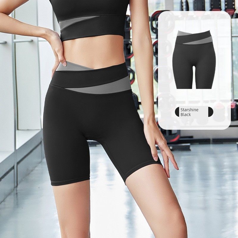 

Yoga Clothes Short Sleeve Summer Suit Quick-Drying with Chest Pad Silm Sexy Crop Top Women s Super Nice Workout Clothes Tops Starshine Black Pants XL (59.00 kg-65.00 kg