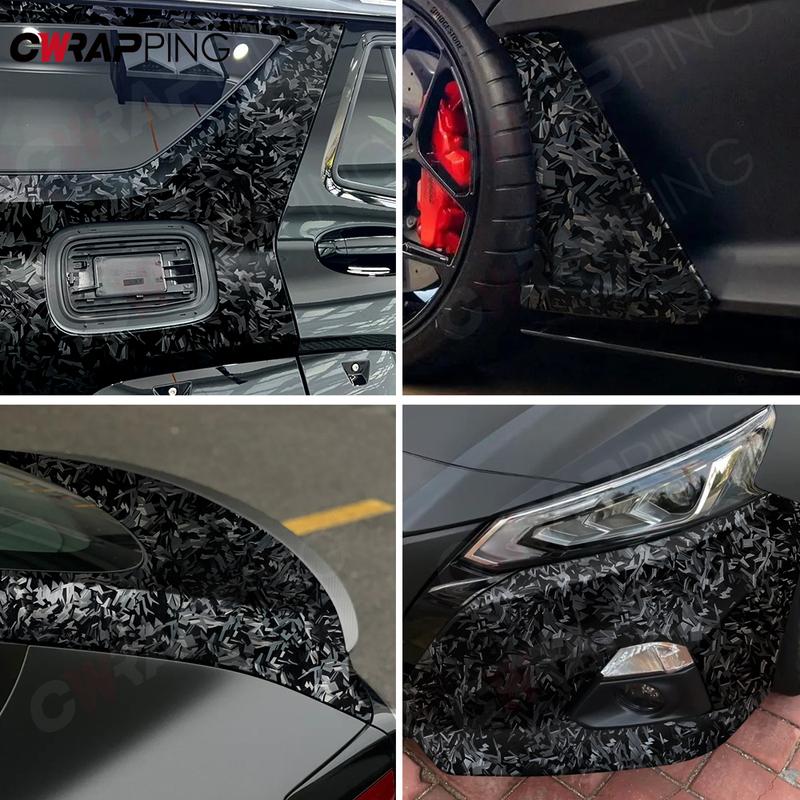Forged Carbon Vinyl Car Wrap Self-Adhesive Vinyl Wrap Color Change Film DIY Waterproof Auto Interior Stickers Car Accessories