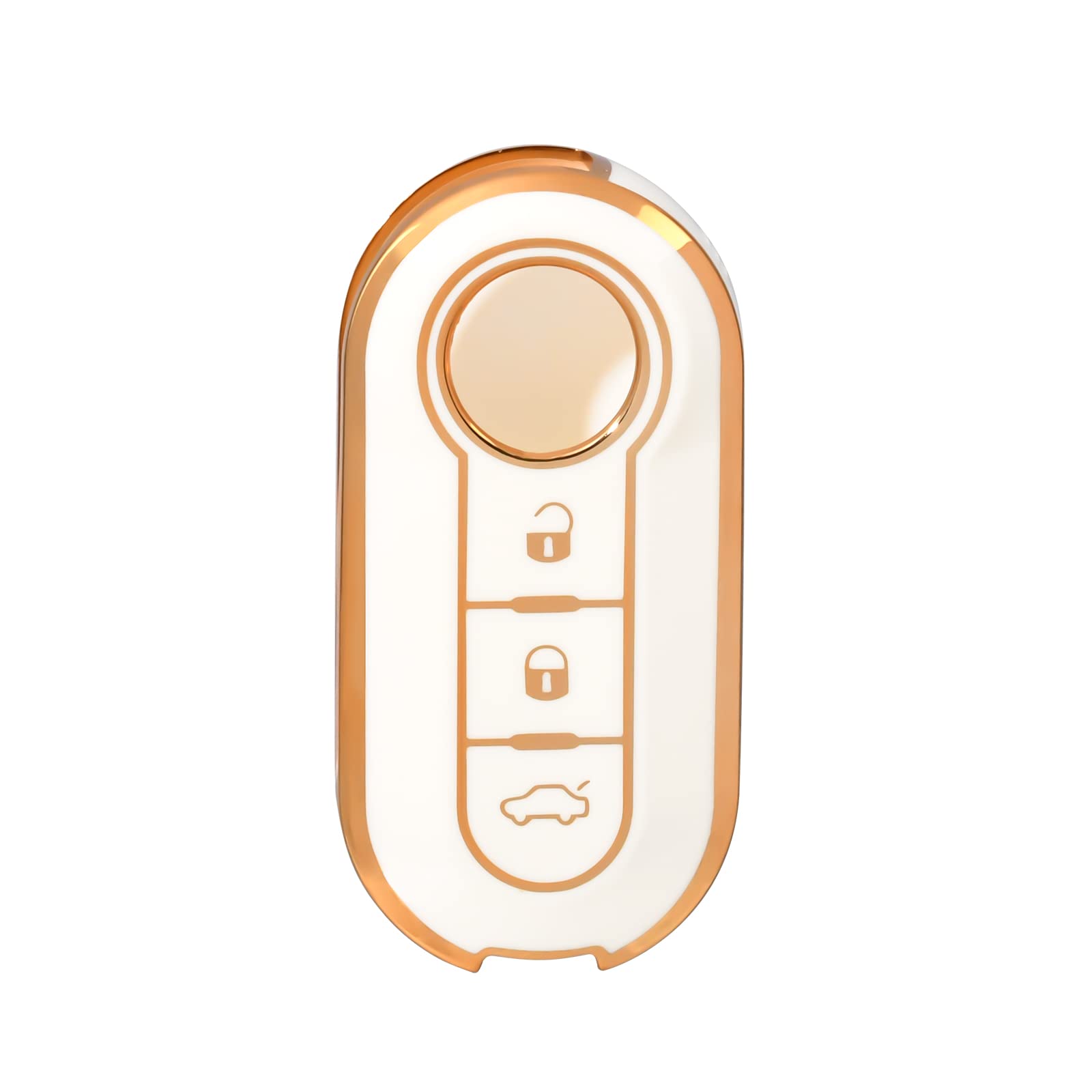 

OFFCURVE Чехол для смарт-ключа Fiat 500/500C/500L/500X, Ударопрочный, Устойчивый к царапинам, Брелок, Стильный, Приятный на ощупь, Высокий белый