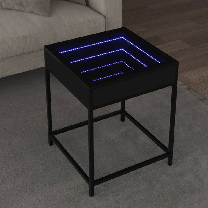 VidaXL Coffee Table with LED Infinity Black 40x40x51 Cm 847672