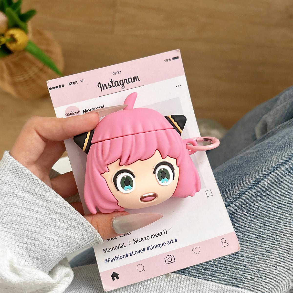 

3D Kawaii Аниме Ания Чехол для Аксессуаров Наушников Для AirPods 4 Мультяшный Милый Защитный Чехол Подходит Для AirPods 1 2 3 Pro2 Pro3 For AirPods 4