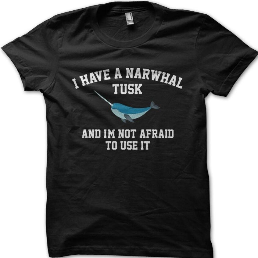 I have a narwhal tusk Polish hero printed t-shirt 9067 S разноцветный