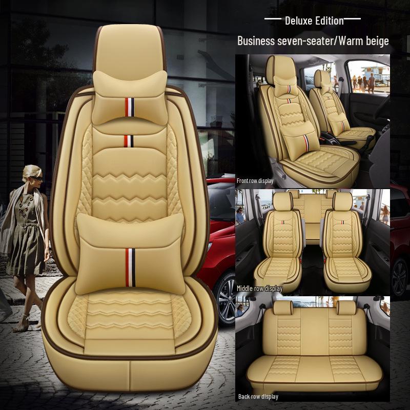 Wuling Hongguang S/Rongguang V/Ouno S/Oshan X70A Full Coverage Leather Car Seat Cover for Seven-Seater