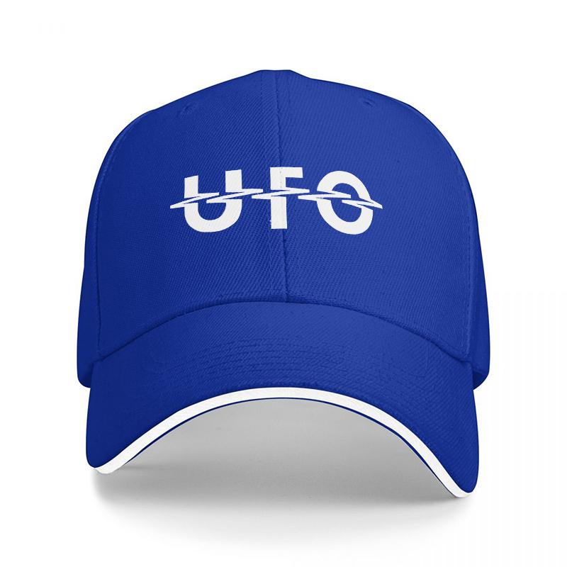 UFO Logo Schwarze Baseballkappe mit Weißem Rand und Kräftigem Design State Unisex für Modebewusste und Alien-Enthusiasten
