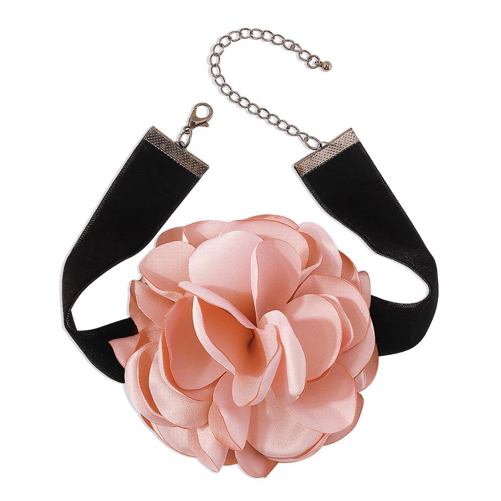 Collar Necklace Big Flower Exaggerated Necklace Girl Elegant Rose Flower Popular Gothic Lolita-Collar Choker Necklace