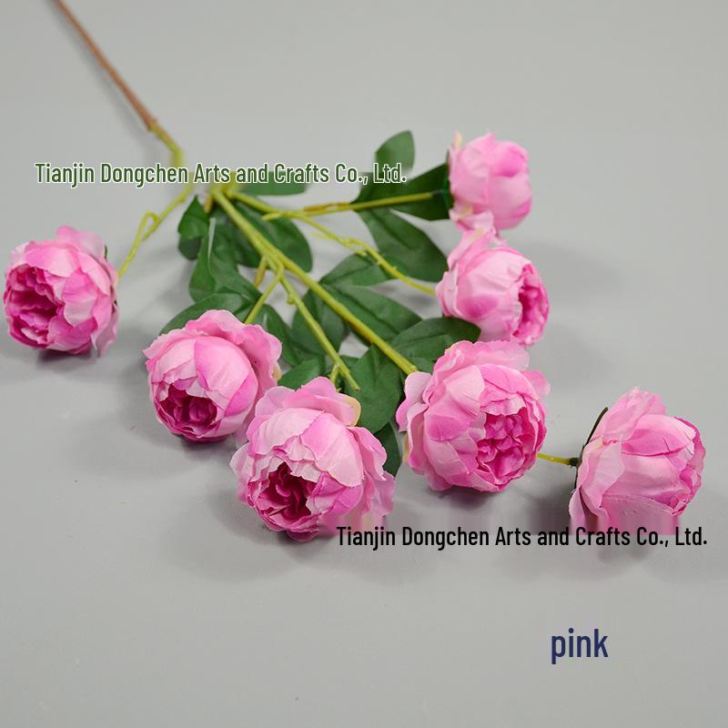 7-Head Silk Peony Artificial Flower Arrangement for Living Room Decoration and Wedding
