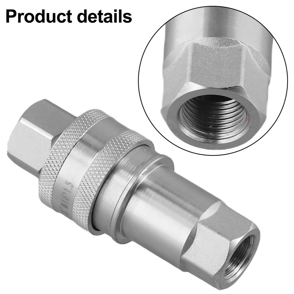 Steel Ball Locking Hydraulic Quick Connector Easy Use Hydraulic Fitting Accessory Accessory Carbon Steel Material