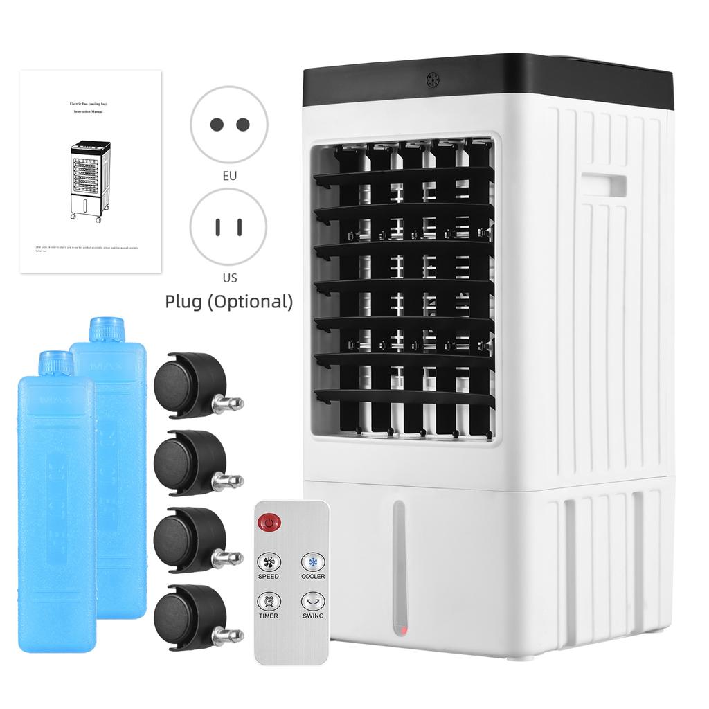 Evaporative Air Cooler 100° Oscillation Swamp Cooler with Remote Control / 2 Ice Boxes / 2.11 Gal Water Tank 1-7H Timer