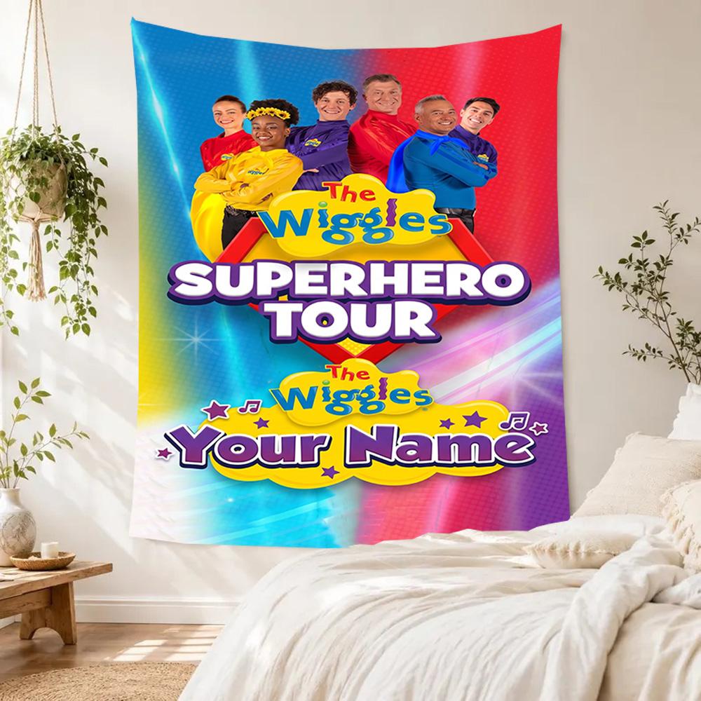 Wiggles Custom Name Tapestry Foldable Wall Tapestry Smooth Polyester Great for Meditation Room All-Season Use Housewarming Gift
