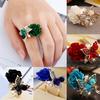 Adjustable Rose Butterfly Finger Ring   Ring Engagement Jewelry