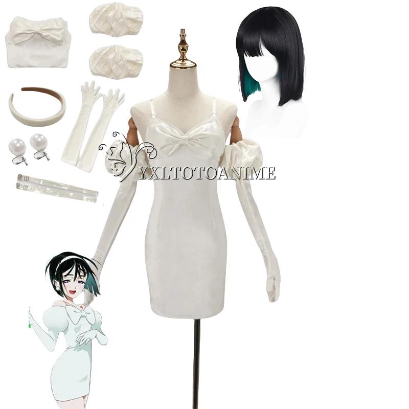 Anime Alien Stage Mizi Sua Cosplay Costume Wig Dark Blue Dress Pink Blue Long Hair Gloves Stockings Belt Set Uniform for Christm