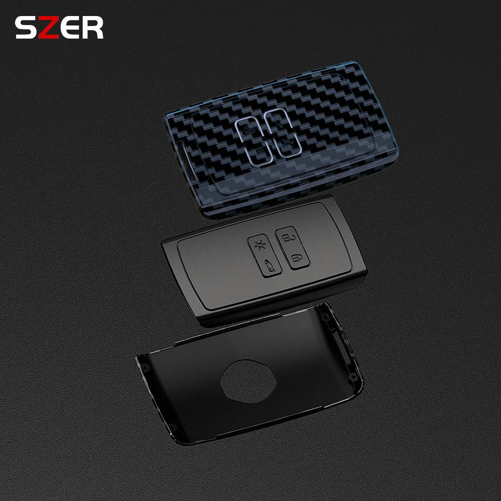 ABS Carbon Fiber Car Key Case Cover For Renault Koleos Captur Kadjar Megane Clio Scenic Talisman Arkana Zoe For Dacia Sandero