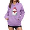 Women's Winter Christmas Printed Pullover Hooded Sweatshirt Fleece Long Sleeve Sweatshirt