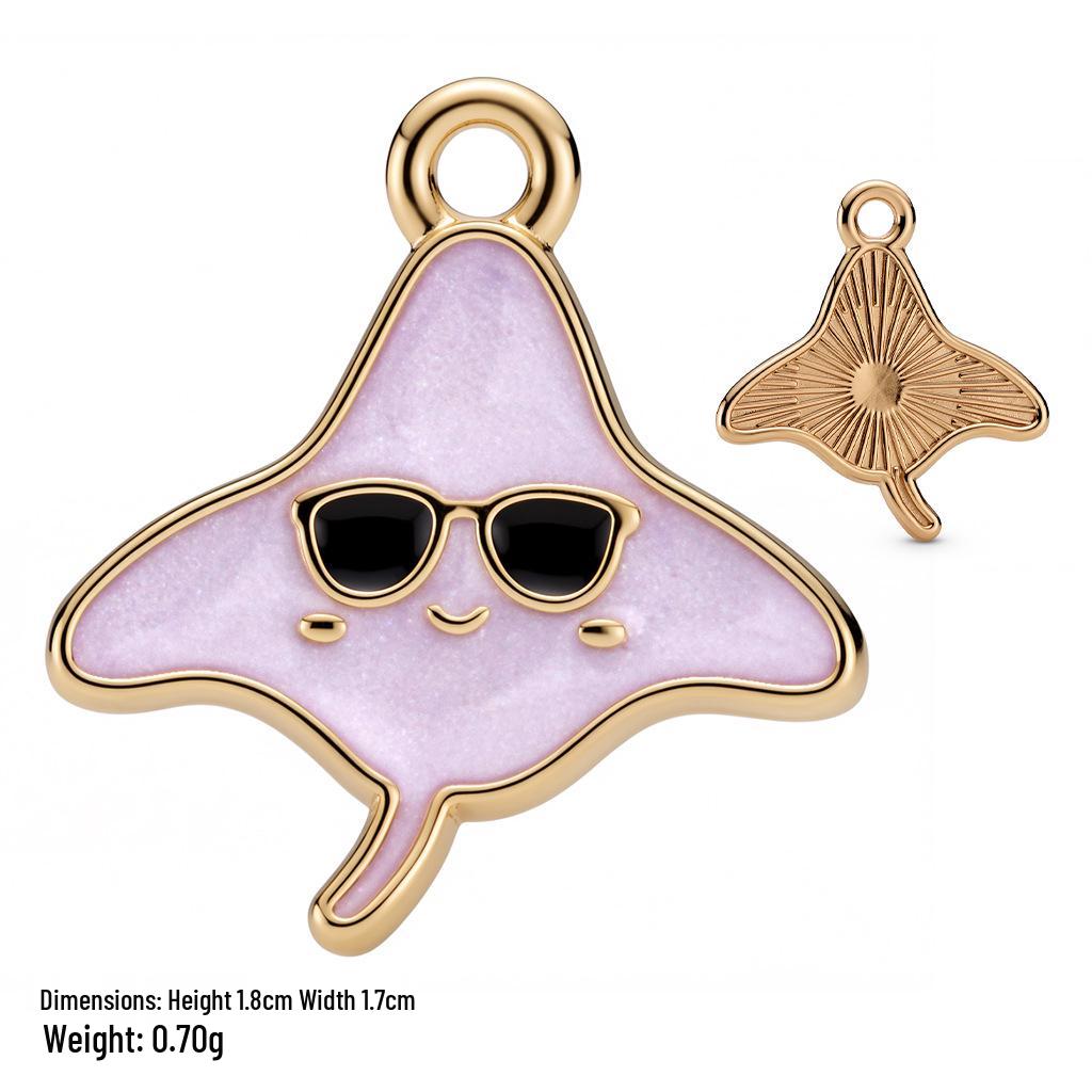 Colorful Alloy Ocean Charm Pendant for DIY Bracelets & Keychains