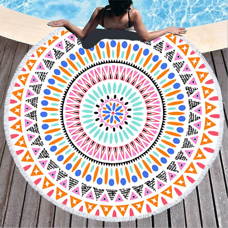 Mikrofaser Marmor Abstraktes Muster Strandtuch Rund Groß Aquarell Treibsand Yoga Handtuch Mit Quaste Strandmatte Decke Abdeckung