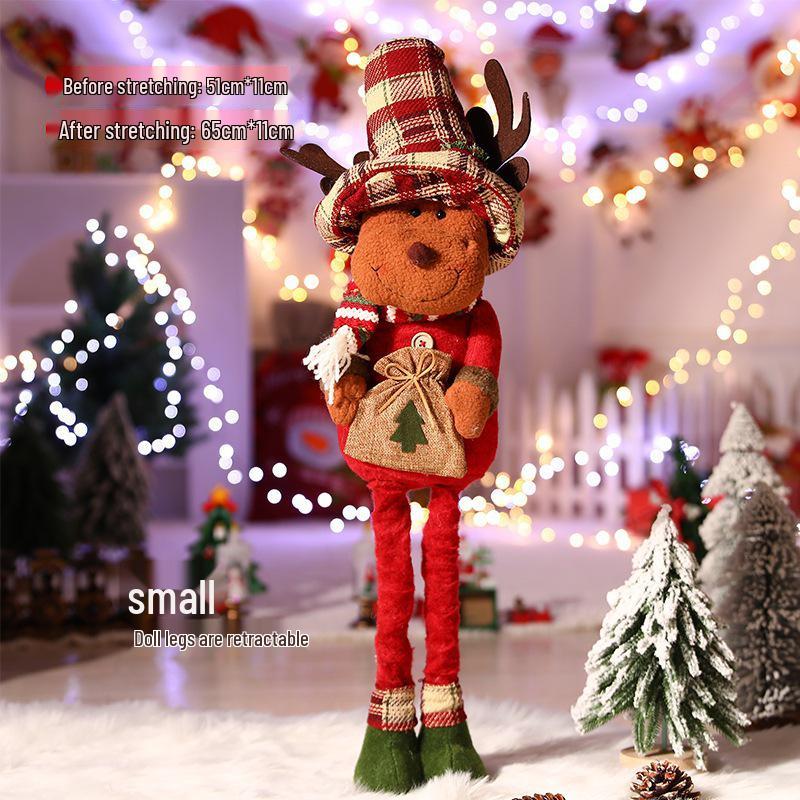 Christmas Cartoon Plush Doll Ornament: Santa, Snowman, Reindeer for Tree Decoration