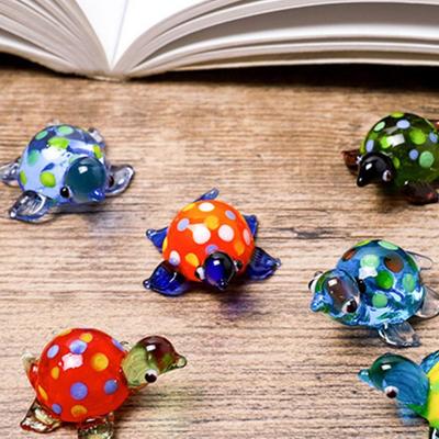 Handicraft Turtle Figurines Pastoral Lightweight Lifelike Glass Crafts Vivid Glass Decorative Accessories Crafts Collection