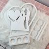 3D Candlestick Silicone Mold Couple Love Heart Candle Base Molds Gypsum Candle Holder Mould Home Decorations Moulds