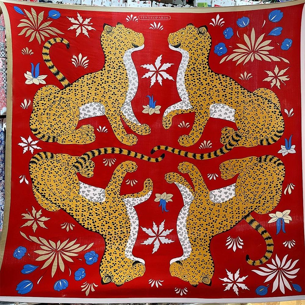 

French Style 130cm New Women s Faux Silk Wool Thickened Air Conditioner Scarf Warm Neck WrapLarge Square Scarf 130x130cm