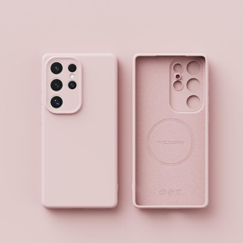 New Samsung S25ulta Liquid Silicone Suitable for S24 Soft Shell Magnetic S23u Full Inclusive Anti Fall Mobile Phone Case Simple