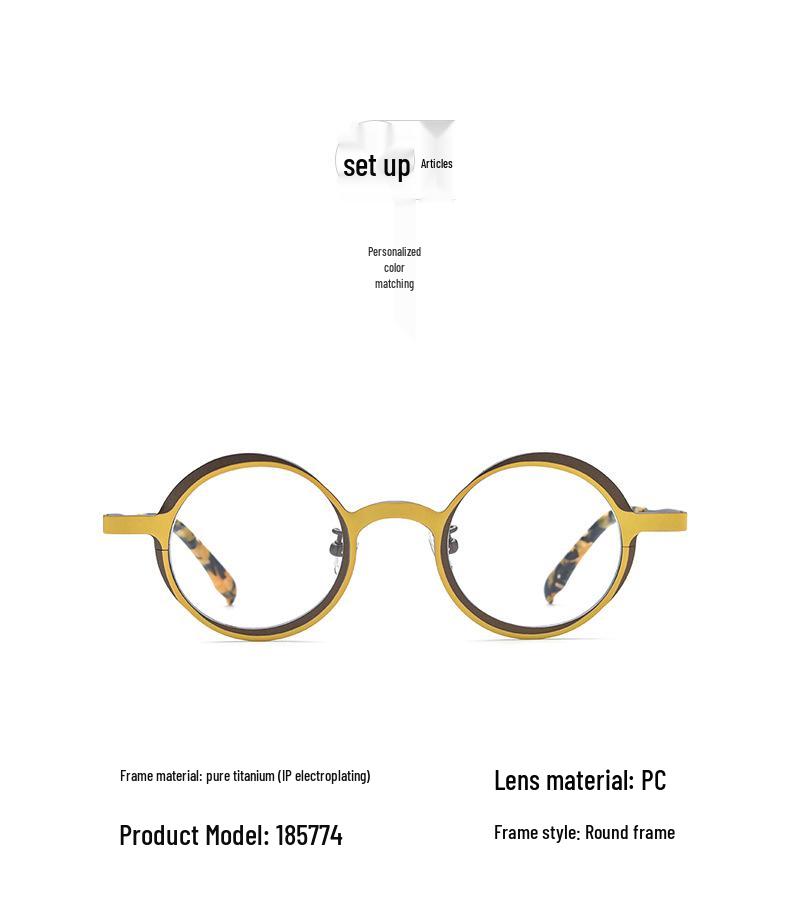Unisex Mehrfarbige Retro Runde Titan-Brillenfassungen - Leicht & Für Sehstärken geeignet