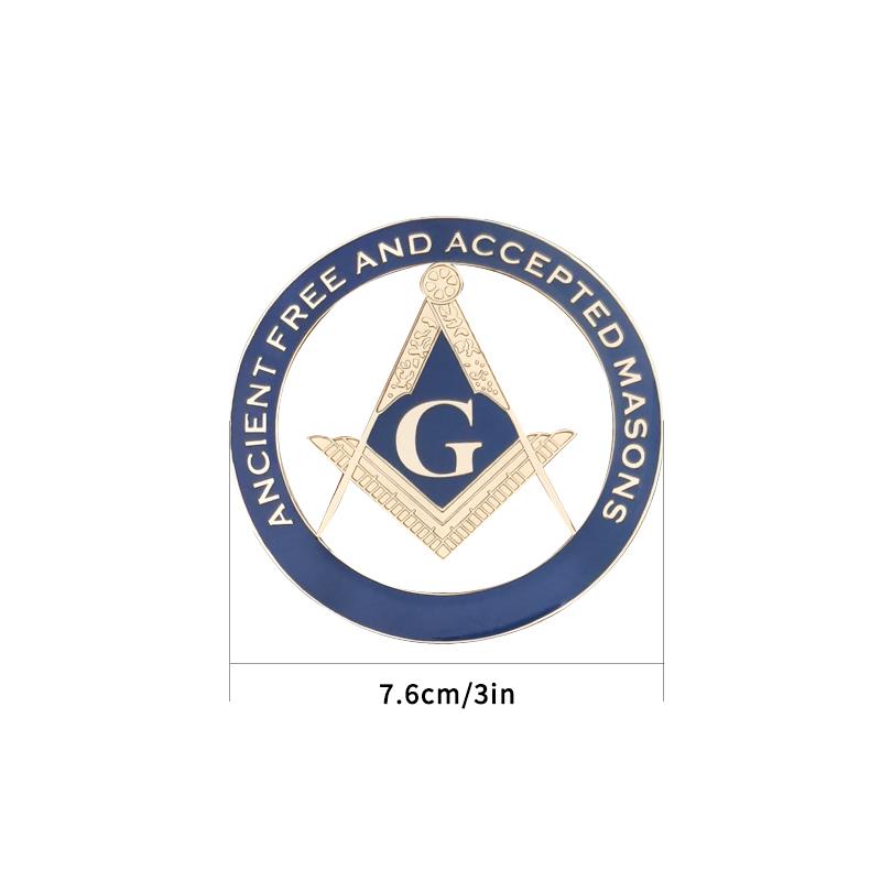 Masonic Car Emblem - ROYAL ORDER of JESTERS MIRTH IS KING Zinc Alloy Badge, Personalized Freemason Car Decoration & Gift One Size