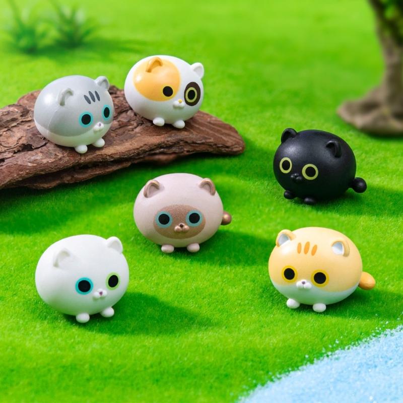 Cats Figurines Mini Cats Decors Waterproof Toy Playsets Miniature Doll Garden Figurines Cake Toppers Parties Favor