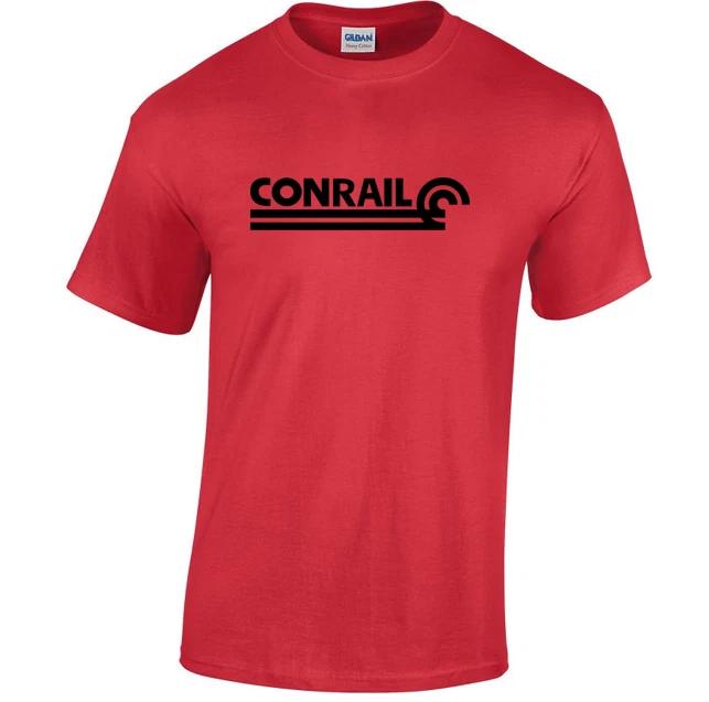 Black Conrail Logo on Red T-Shirt Defunct Railroad Train Company 80s Tee Shirt 2XL