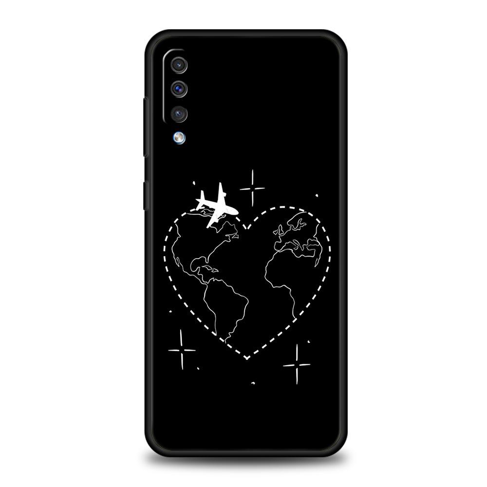 Planes World Map Travel Phone Case For Samsung A52 A14 A50 A70 A10 A30 A40 A20S A20E A02S A12 A22 A34 A42 A32 5G A54 A04s Cover
