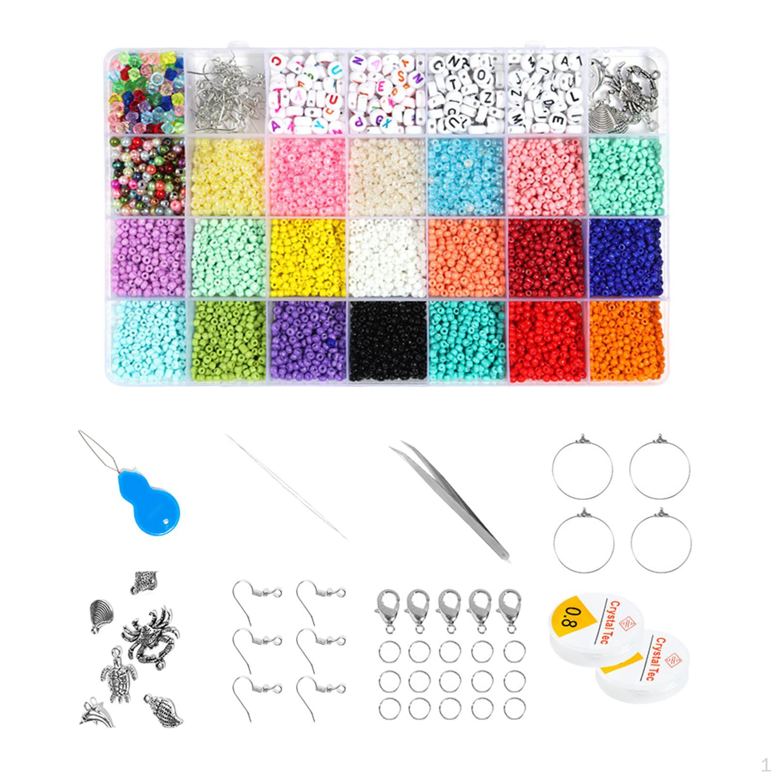 Pearl Jewelry Making Kit, Craft Set, 4mm Letter heart shaped beads, 28 Gird Color Bead