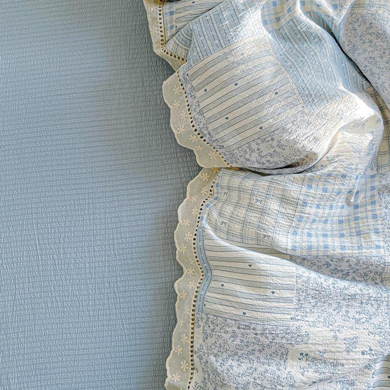 Ins Princess Bedding Set Floral Duvet Cover Set Flat Sheets Set Single Twin Double Size Bed Linen Set Back To School Season